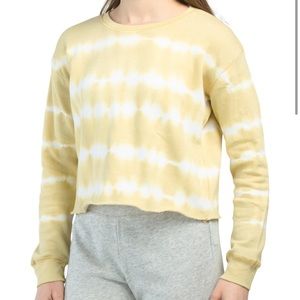 Exist Cropped Tie Dye Light Green Sweatshirt Small Retro Y2K Top